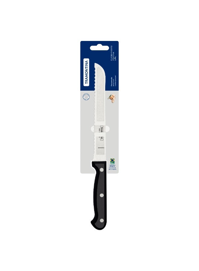 TRAMONTINA Ultracorte 7 Inches Bread Knife Antimicrobial Protection with Stainless Steel Blade and Black Polypropylene Handle Made In Brazil 23859107 - Image 3